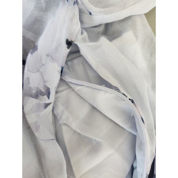 NWD Club Monaco Pleated Maxi Shirt Dress Size 10 Blue Floral Sold Out 9F404 - Picture 12 of 16